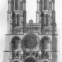 Cathédrale Notre-Dame de Laon - Western frontispiece transverse elevation
