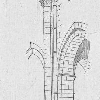 Église Saint-Martin de Laon - Drawing of nave pier and arch elevation