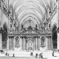 Abbaye Saint-Vincent de Laon - Drawing, interior, nave looking east