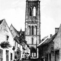 Église Saint-Mathurin de Larchant - Drawing, exterior, tower from north