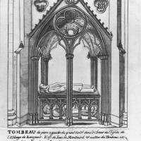 Église Notre-Dame de Longpont - Drawing of tomb of Jean de Montmirail