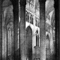 Cathédrale Saint-Étienne de Meaux - Drawing of interior ambulatory after E. Sagot, published in Voyage dans l'ancienne France by Taylor and Nodier.