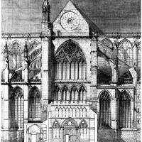 Cathédrale Saint-Étienne de Meaux - Transept elevation from Relevé Monuments historiques J. Formigé (1905)