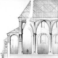 Église Notre-Dame de Melun - Drawing, longitudinal section