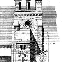 Église Notre-Dame de Melun - Drawing, tower elevation