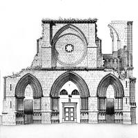 Collégiale de Mont-Notre-Dame - Drawing, western frontispiece elevation