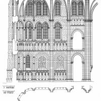 Cathédrale Notre-Dame de Noyon - Transept: Section and West Elevation