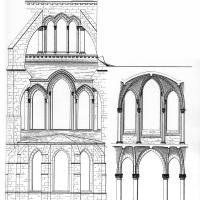 Basilique Saint-Remi de Reims - Interior and exterior ambulatory and radiating chapel elevations