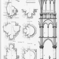 Basilique Saint-Remi de Reims - Drawings of pier sections and elevation