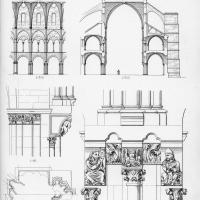 Basilique Saint-Remi de Reims - Drawings of sections, elevation and sculptural details