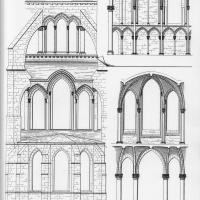 Basilique Saint-Remi de Reims - Drawins of the chevet elevation and sections