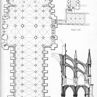 Cathédrale Notre-Dame de Reims - Floorplan and section of aisles and buttresses