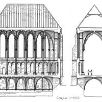 Cathédrale Notre-Dame de Reims - Transverse and longitudinal sections of the bishop's chapel