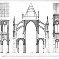 Cathédrale Notre-Dame de Reims - Sections and elevation of the nave