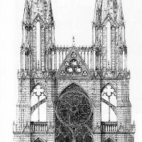 Église Saint-Nicaise de Reims - Drawing, western frontispiece