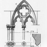 Église Saint-Nicaise de Reims - Drawing, detail of tracery