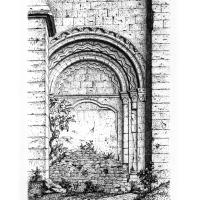 Abbaye Saint-Germer-de-Fly - Drawing of south transept portal