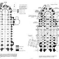 Cathédrale Notre-Dame de Senlis - Comparison of 12th century and present floorplans