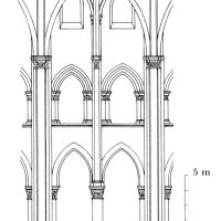 Cathédrale Notre-Dame de Senlis - Interior, reconstructed elevation in the 12th century