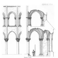 Cathédrale Notre-Dame de Senlis - Section and elevation of ambulatory