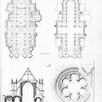 Cathédrale Notre-Dame de Senlis - Floorplan, section and details
