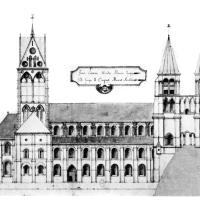 Église Notre-Dame de Soissons - North elevation drawing by M. Tinguy