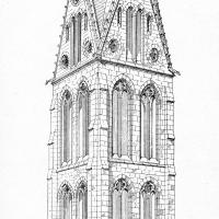 Église Notre-Dame de Soissons - Drawing, tower