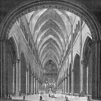 Église Saint-Jean-des-Vignes de Soissons - Drawing of the nave looking east