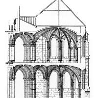Cathédrale Saint-Gervais-Saint-Protais de Soissons - Drawing, longitudinal section
