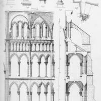 Cathédrale Saint-Gervais-Saint-Protais de Soissons - Elevation, sections and detailed drawings of the south transept