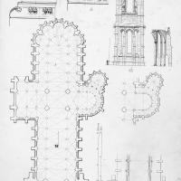 Cathédrale Saint-Gervais-Saint-Protais de Soissons - Floorplan with details of west end and south transept
