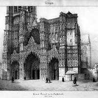 Cathédrale Saint-Pierre-Saint-Paul de Troyes - Drawing of the exterior western frontispiece
