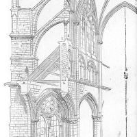 Cathédrale Notre-Dame de Amiens - Section of nave aisle and buttresses