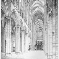 Cathédrale Notre-Dame de Amiens - Drawing of nave looking east