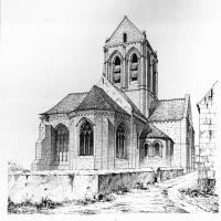 Église Notre-Dame d'Auvers-sur-Oise - Exterior, perspective drawing of chevet