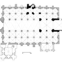 Église Saint-Laurent de Beaumont-sur-Oise - Floorplan after Ill-de-France Gothic (1987), by M. Bideault and C. Lautier.