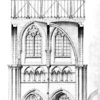 Cathédrale Saint-Étienne de Sens - Interior elevation of the nave by Laisné