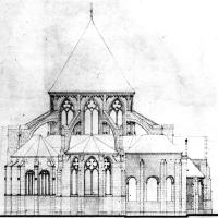 Cathédrale Saint-Étienne de Sens - Drawing of the chevet by Dorian
