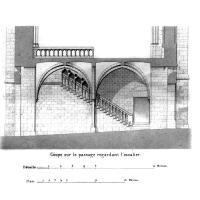 Cathédrale Saint-Étienne de Sens - Transverse section of chapter house basement showing stairs to the ground floor