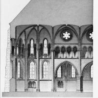 Église Notre-Dame-de-la-Nativité de Villeneuve-le-Comte - Drawing, longitudinal section of choir