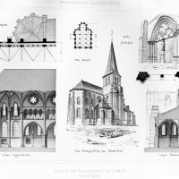 Église Notre-Dame-de-la-Nativité de Villeneuve-le-Comte - Drawing, floorplan, sections, elevation and drawings