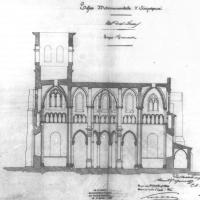 Église Notre-Dame d'Aigueperse - Transverse section by A. Mallay, 1859