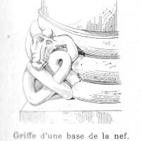 Abbaye Saint-Pierre d'Airvault - Interior, nave drawing of base sculptural detail