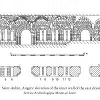 Église Saint-Aubin d'Angers - Elevation of the inner wall of the east cloister walk