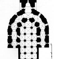 Cathédrale Saint-Étienne d'Auxerre - Plan of the crypt in the 11th century
