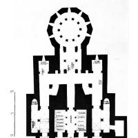 Église Saint-Germain d'Auxerre - Reconstruction of the 9th Century crypt plan by René Louis in 1952