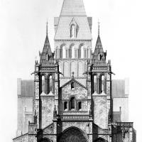 Collégiale Notre-Dame de Beaune - Exterior, drawing of western frontispiece