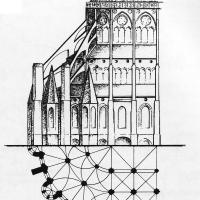 Cathédrale Saint-Étienne de Bourges - Floorplan and elevation of chevet