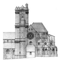Église Saint-Sulpice de Chars - Drawing of south chevet elevation