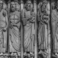 Cathédrale Notre-Dame de Chartres - Exterior, detail of north transept, central portal, west jamb figures